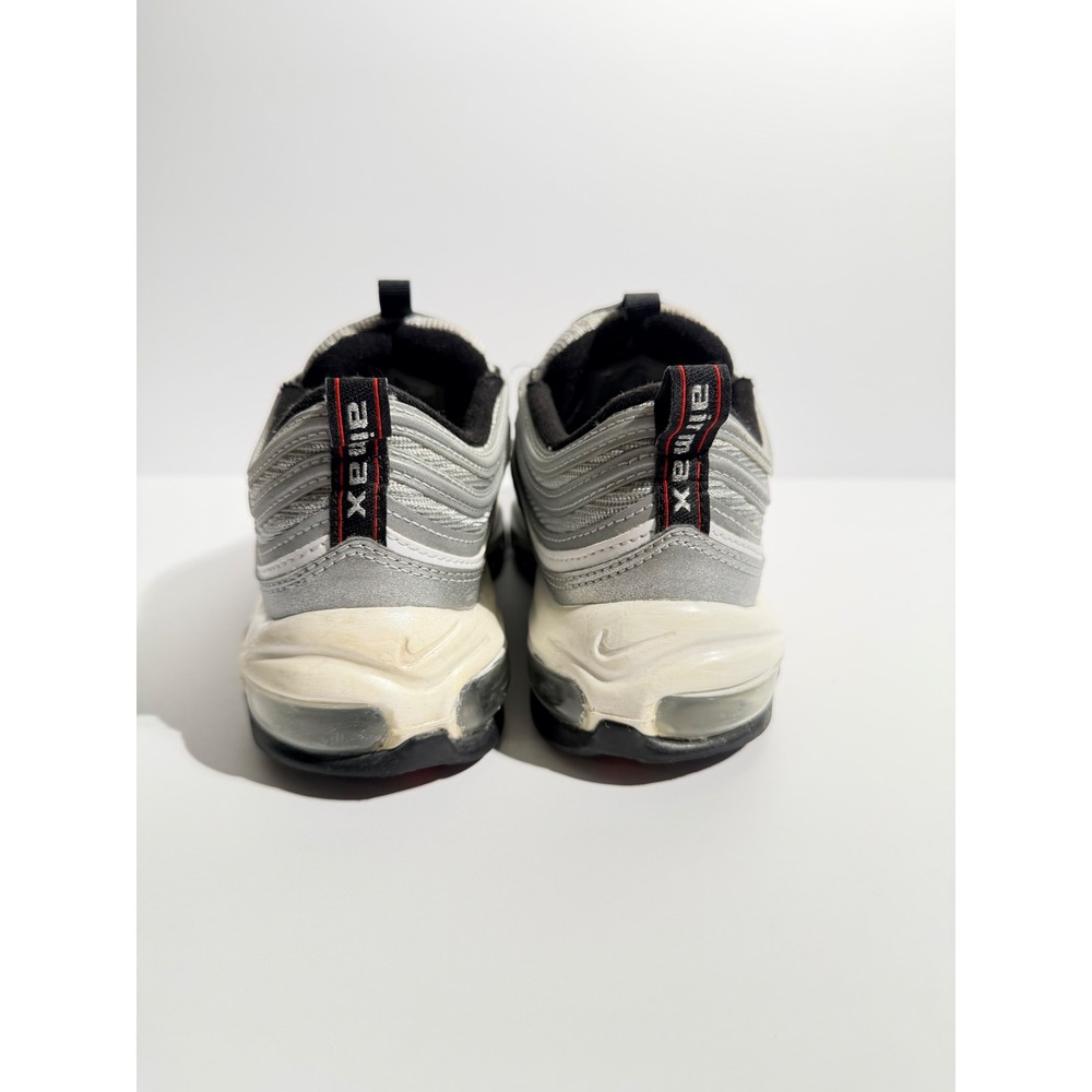 Nike Air Max 97 Silver Bullet Womens Size 7 Metallic Silver Red DQ9131-002 - Picture 5 of 7